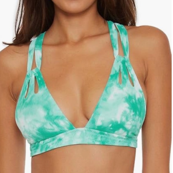 BECCA by Rebecca Virtue Crystal Skylar Rib Halter Top Multicolor Size L 8287 - Picture 1 of 2
